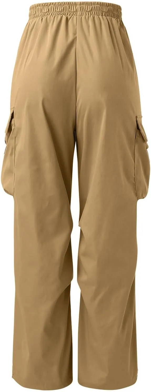 Men's Cargo Pants Casual Cotton Stretchy Elastic Waist Drawstring Pant Work Pants with Pockets