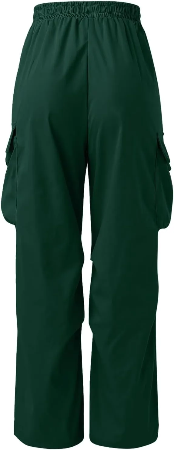 Men's Cargo Pants Casual Cotton Stretchy Elastic Waist Drawstring Pant Work Pants with Pockets