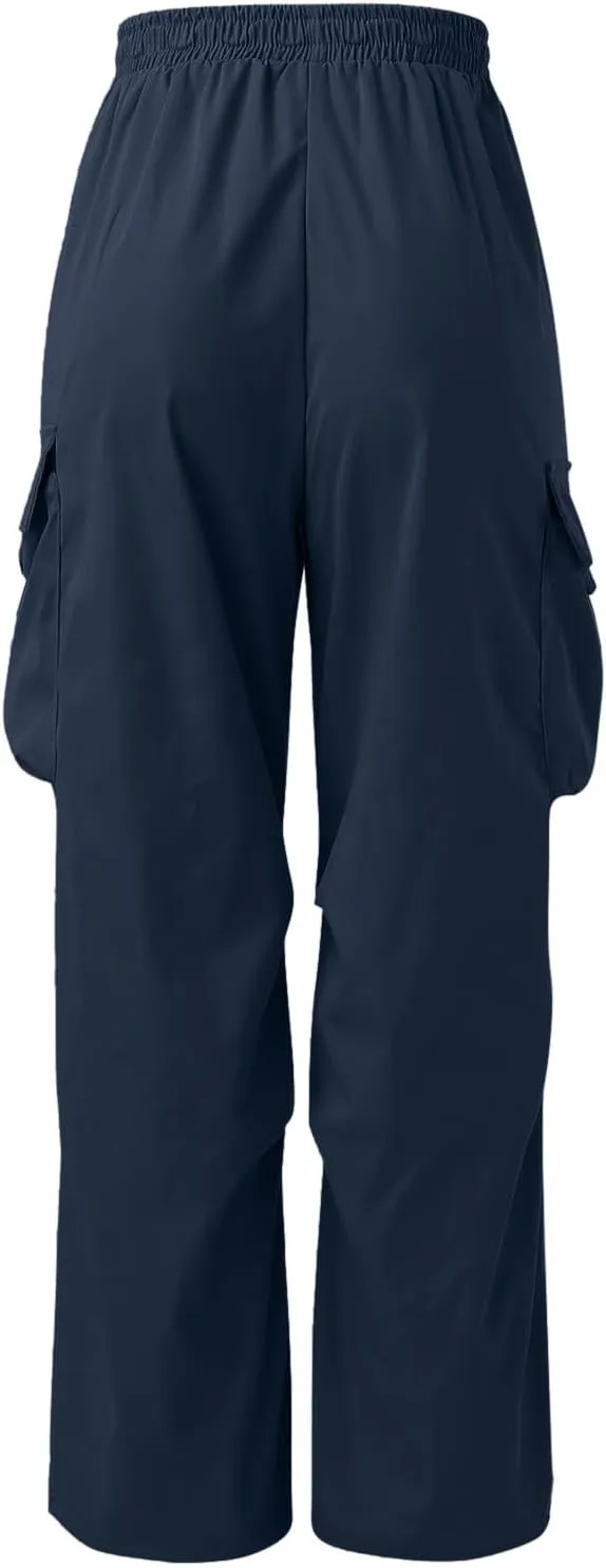 Men's Cargo Pants Casual Cotton Stretchy Elastic Waist Drawstring Pant Work Pants with Pockets