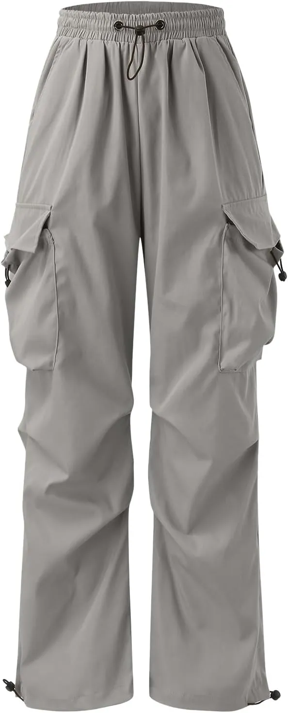 Men's Cargo Pants Casual Cotton Stretchy Elastic Waist Drawstring Pant Work Pants with Pockets