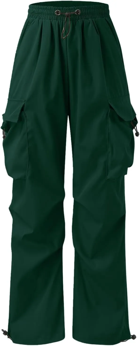 Men's Cargo Pants Casual Cotton Stretchy Elastic Waist Drawstring Pant Work Pants with Pockets