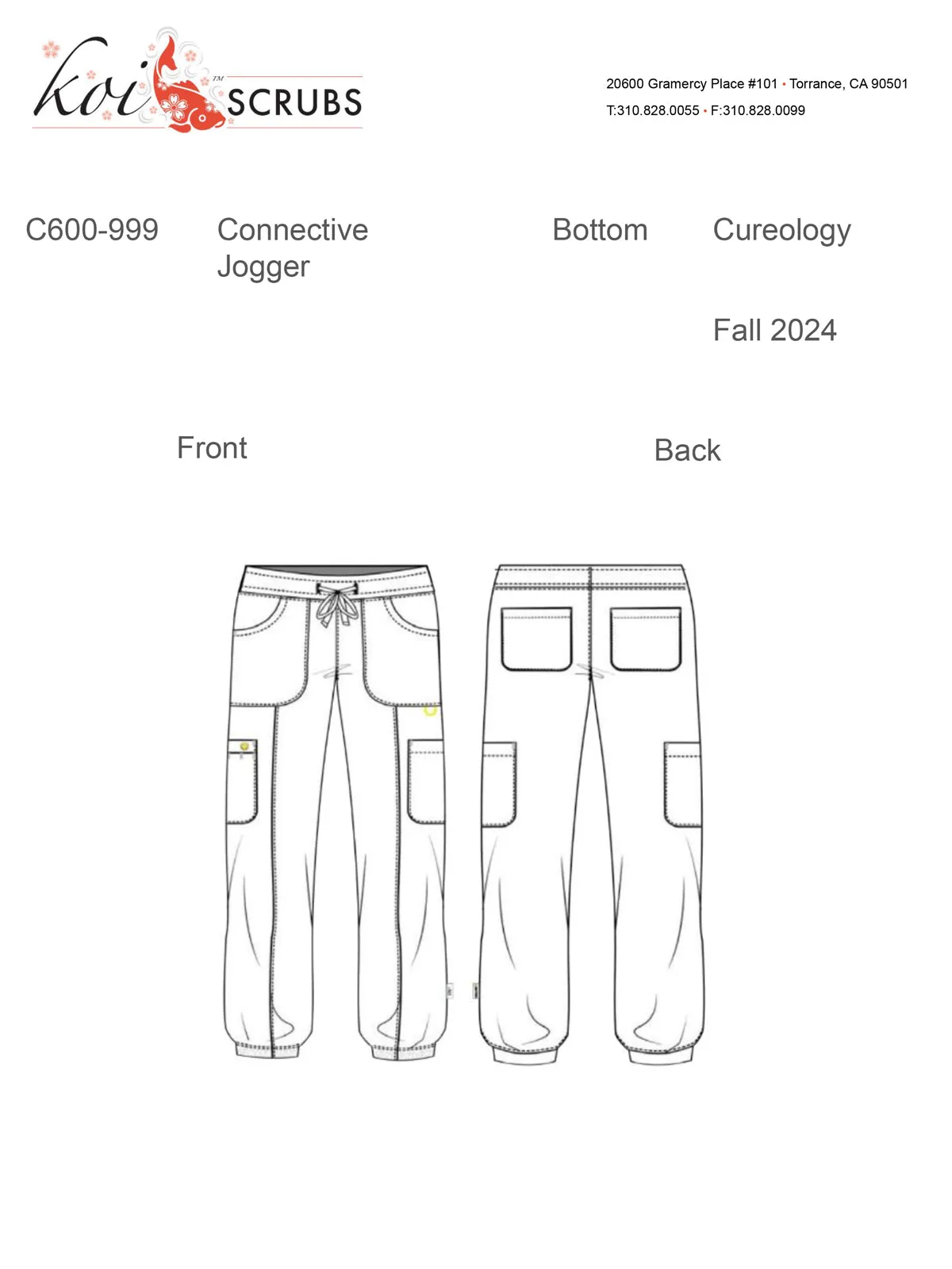 Men's Drawstring Elastic Waist Connective Jogger Pant - C600 - Black