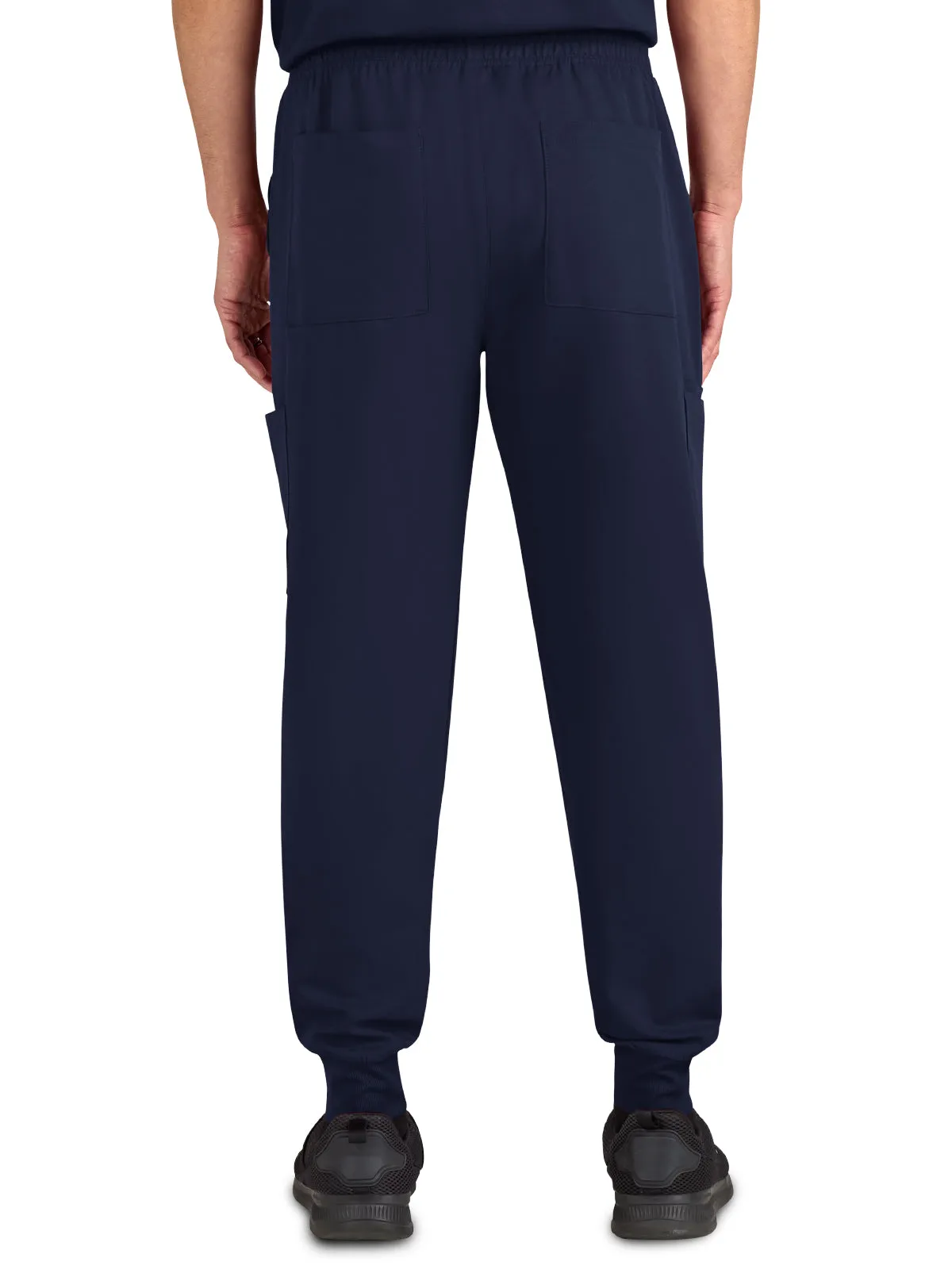 Men's Drawstring Elastic Waist Connective Jogger Pant - C600 - Navy