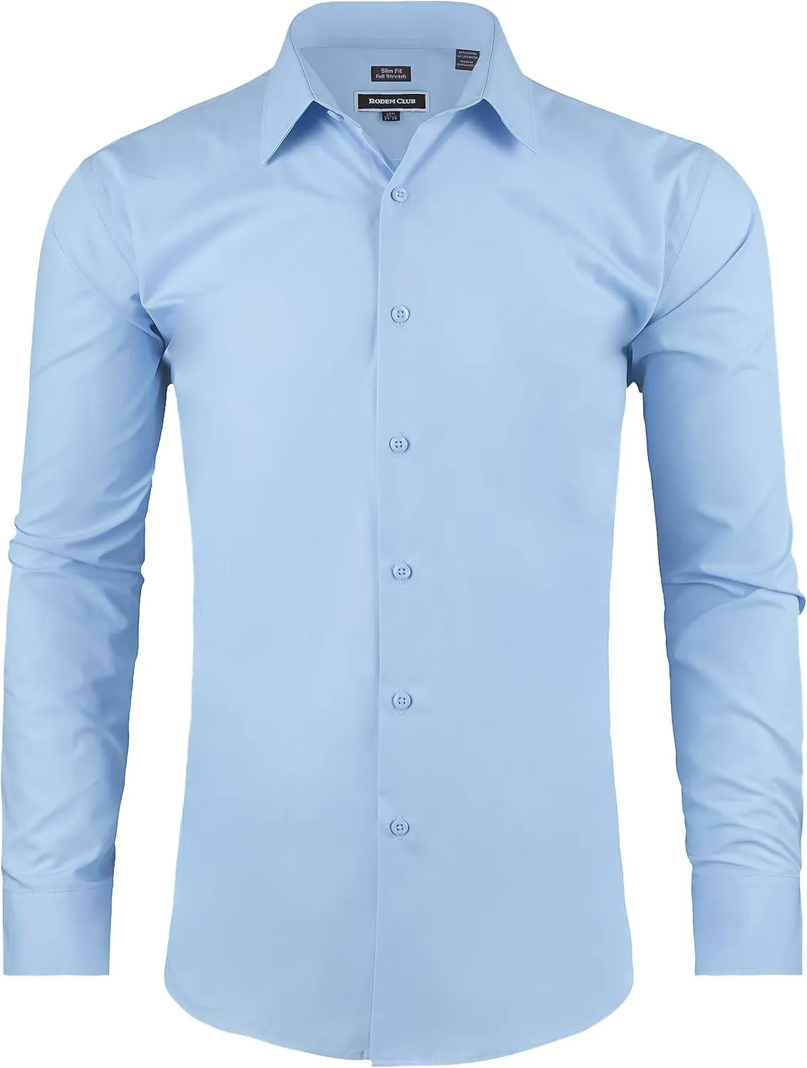 Men's Dress Shirt Slim Fit Long Sleeve Full Stretch Wrinkle-Resistant Business Casual Solid Button Down Shirts