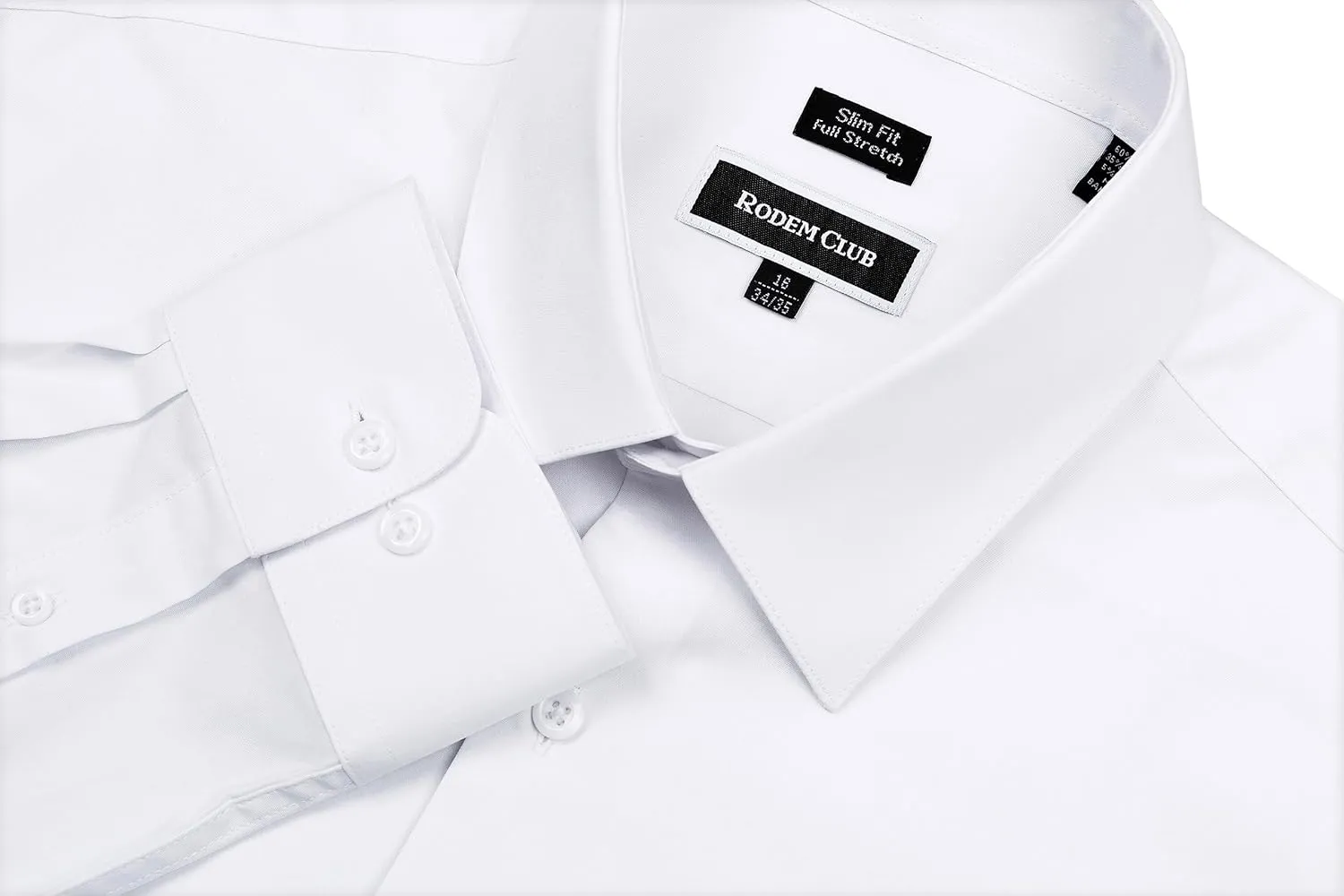 Men's Dress Shirt Slim Fit Long Sleeve Full Stretch Wrinkle-Resistant Business Casual Solid Button Down Shirts