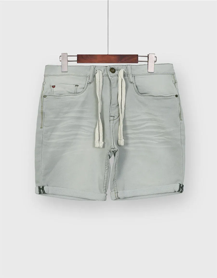 Men's Driverso Denim Jeans Shorts-Light Grey