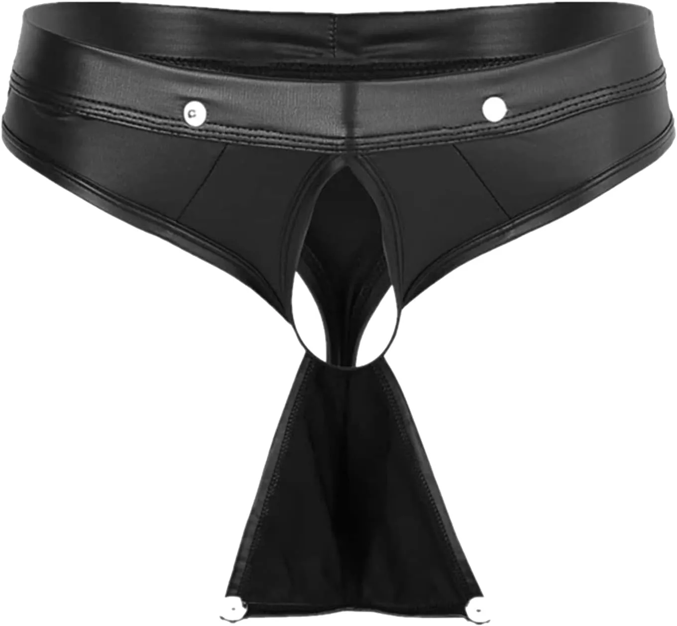 Mens Fashion Casual Solid Color Sexy Soft Leather Taste Underwear String Thong Bikini