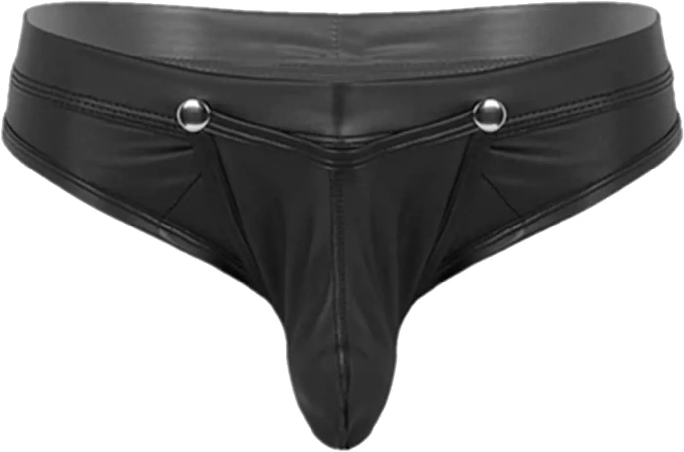 Mens Fashion Casual Solid Color Sexy Soft Leather Taste Underwear String Thong Bikini