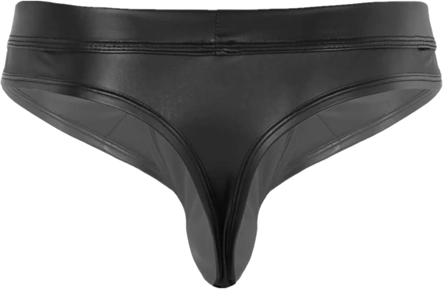 Mens Fashion Casual Solid Color Sexy Soft Leather Taste Underwear String Thong Bikini
