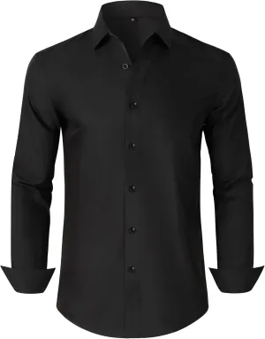 Mens Grade 3.5 Wrinkle-Resistant Dress Shirts Men's Long Sleeve Button Down Work Shirt for Men