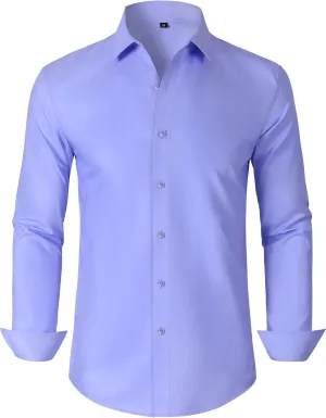 Mens Grade 3.5 Wrinkle-Resistant Dress Shirts Men's Long Sleeve Button Down Work Shirt for Men