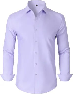 Mens Grade 3.5 Wrinkle-Resistant Dress Shirts Men's Long Sleeve Button Down Work Shirt for Men