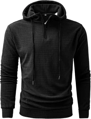 Mens Hoodie Athletic Soft Fall Long Sleeve Lightweight Drawstring Pullover Fashion Trendy Outdoor Sweatshirt