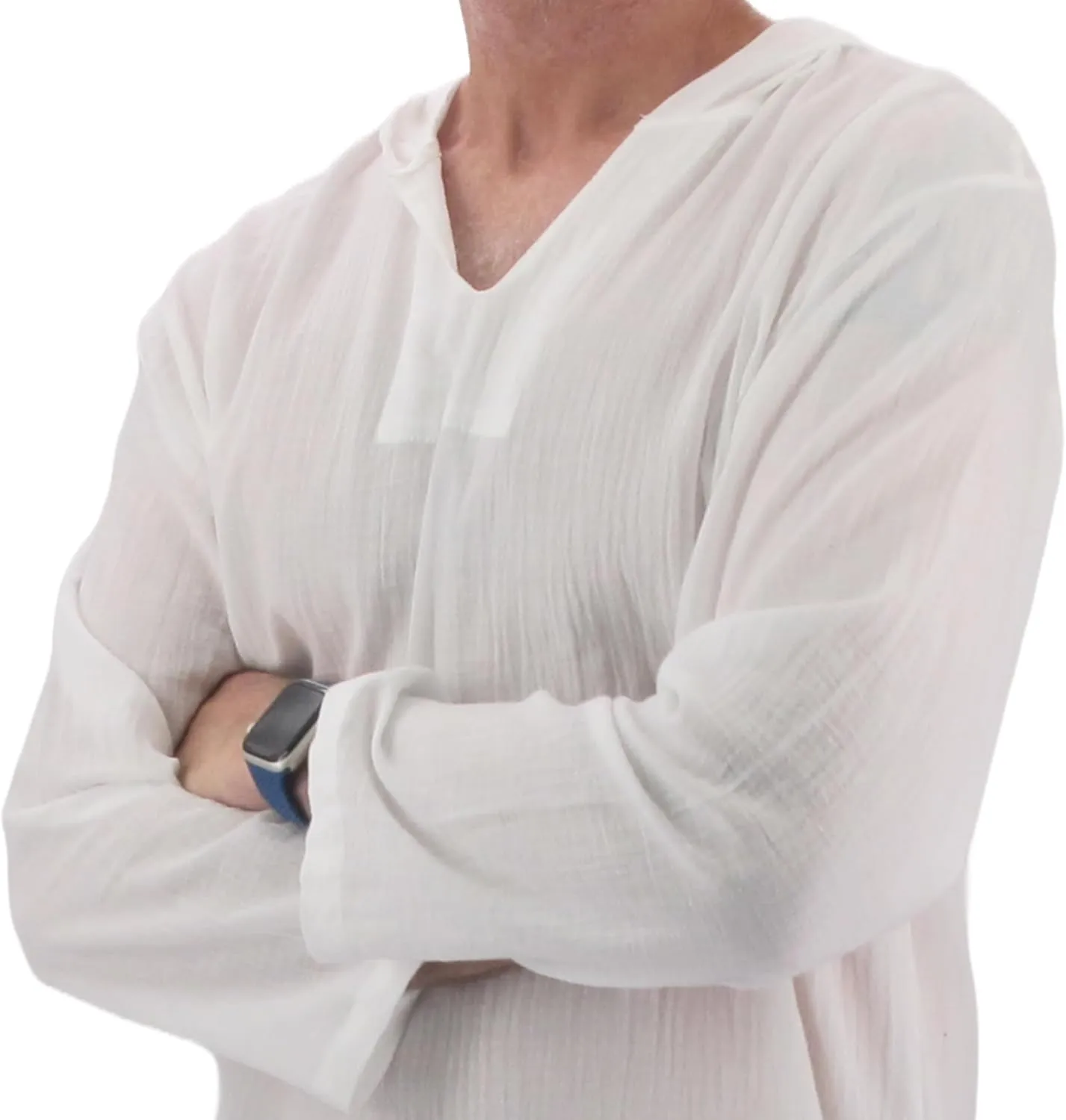 Men's Hoodie Hippie Shirts Beach 100% Soft Cotton Top Yoga Shirt Boho