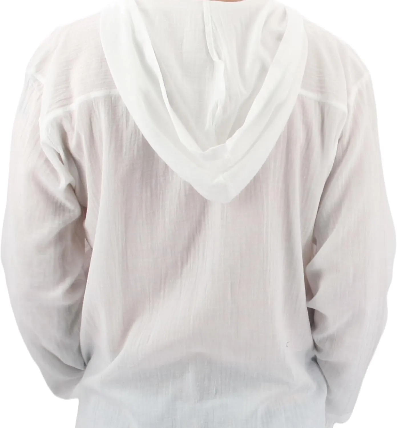 Men's Hoodie Hippie Shirts Beach 100% Soft Cotton Top Yoga Shirt Boho