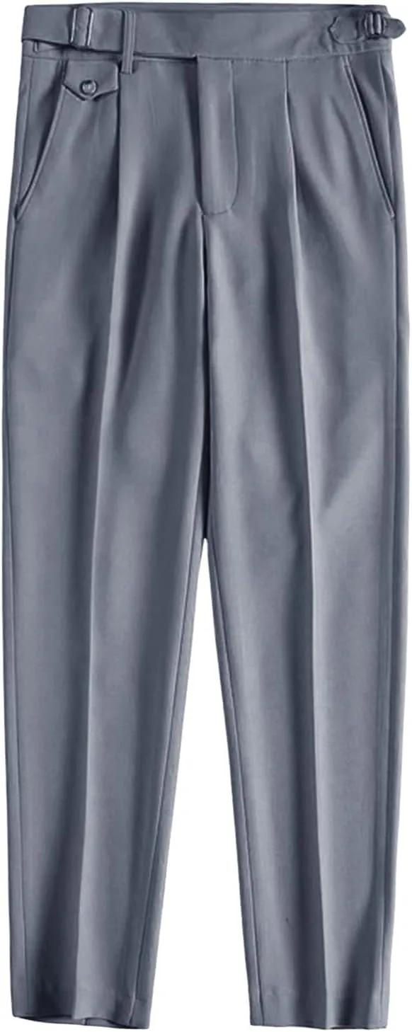 Men'S Modern Wrinkle Resistant Chino Pants Slim Fit Flat Front Traveler Pant Skinny Fit Business Dress Pants
