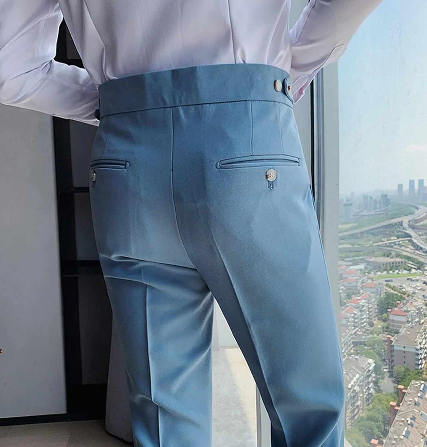 Men'S Modern Wrinkle Resistant Chino Pants Slim Fit Flat Front Traveler Pant Skinny Fit Business Dress Pants