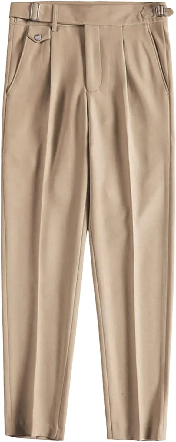 Men'S Modern Wrinkle Resistant Chino Pants Slim Fit Flat Front Traveler Pant Skinny Fit Business Dress Pants