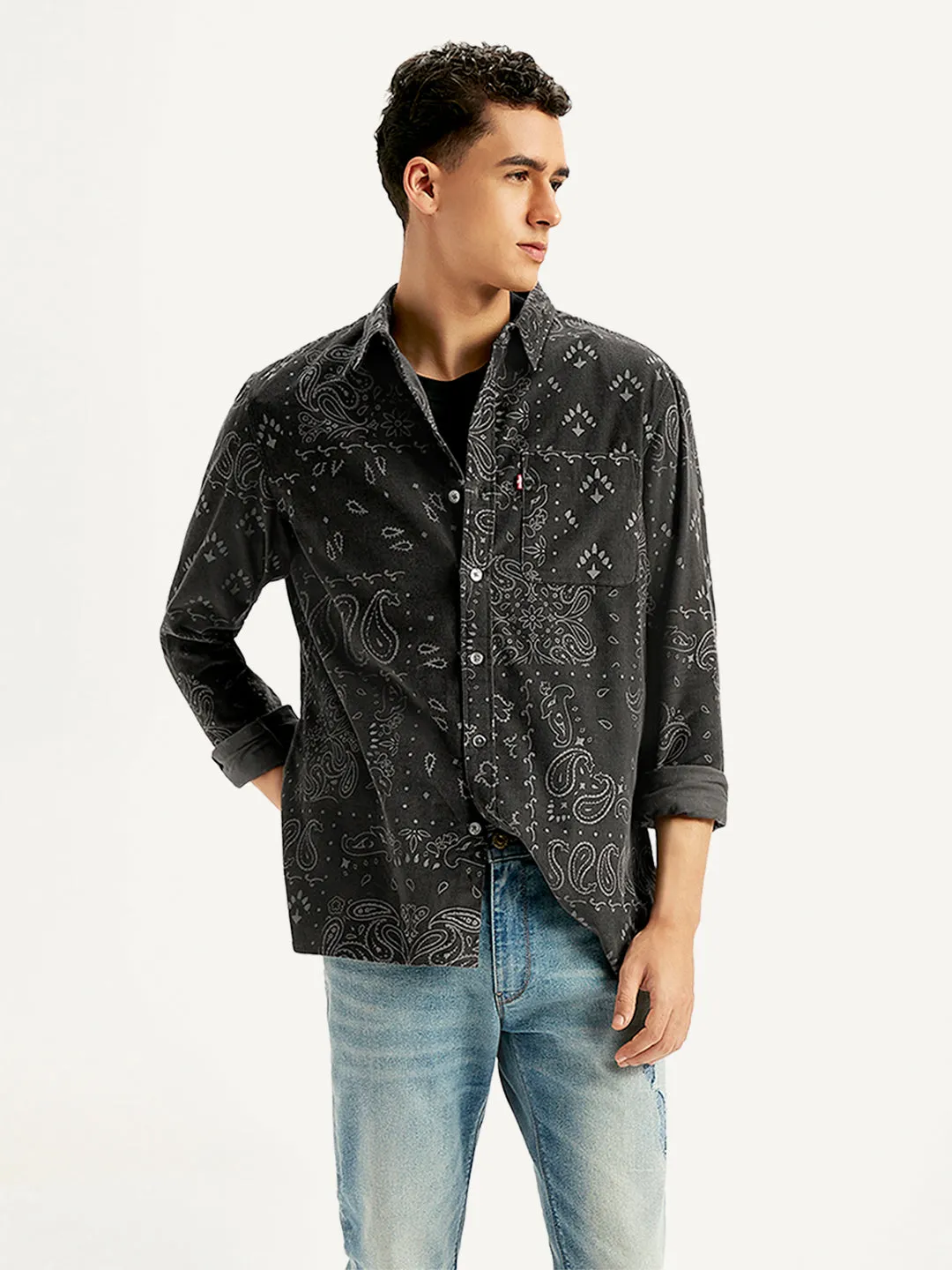 Men's Paisley Print Slim Fit Shirt