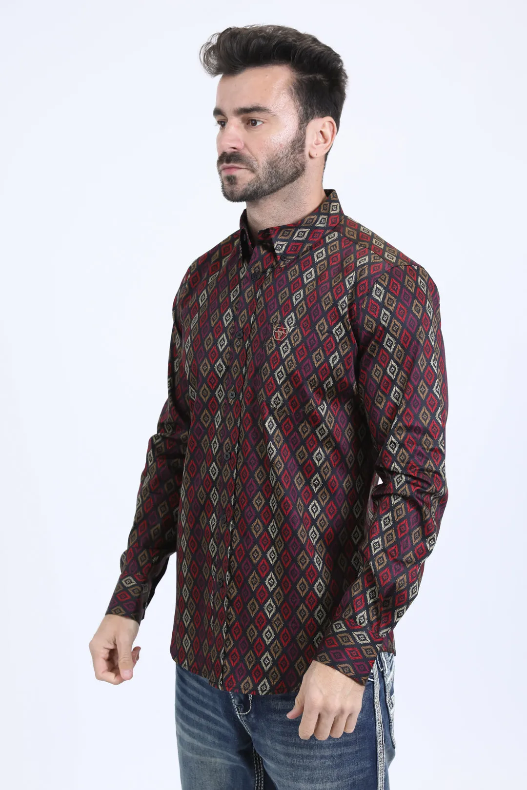 Mens Satin Cotton Modern Fit Navy Long Sleeve Black Shirt
