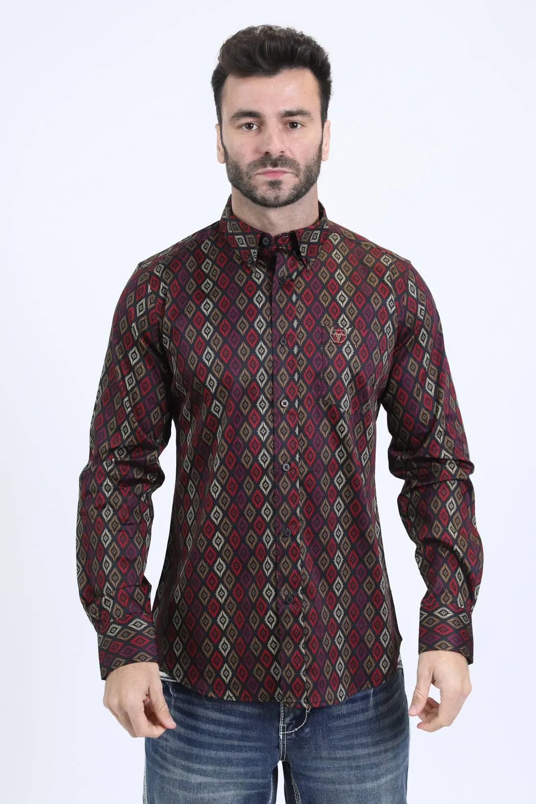 Mens Satin Cotton Modern Fit Navy Long Sleeve Black Shirt