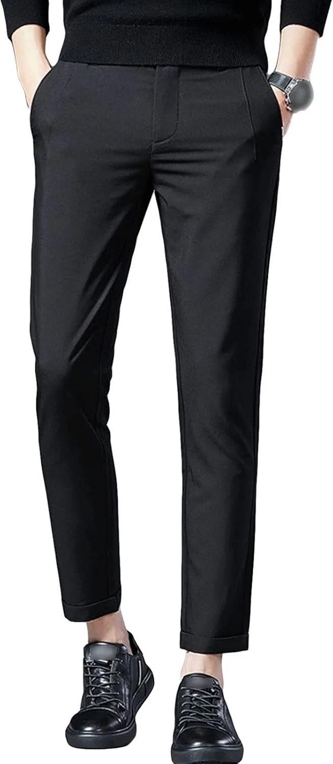 Men'S Slim Fit Flex Flat Front Pant Classic-Fit Wrinkle-Resistant Flat-Front Chino Pant Straight Casual Pants