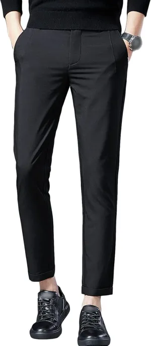 Men'S Slim Fit Flex Flat Front Pant Classic-Fit Wrinkle-Resistant Flat-Front Chino Pant Straight Casual Pants