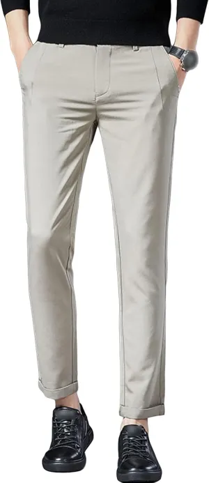 Men'S Slim Fit Flex Flat Front Pant Classic-Fit Wrinkle-Resistant Flat-Front Chino Pant Straight Casual Pants