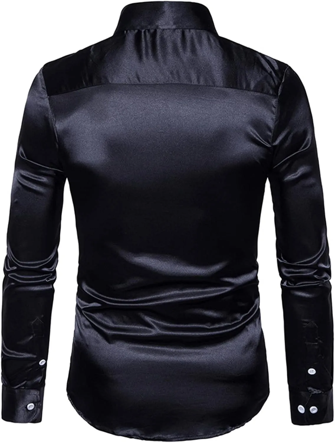 Men's Slim Fit Formal Long Sleeve Casual Business Party Dress Shirts Wrinkle Resistant Shirt Presenter's Top