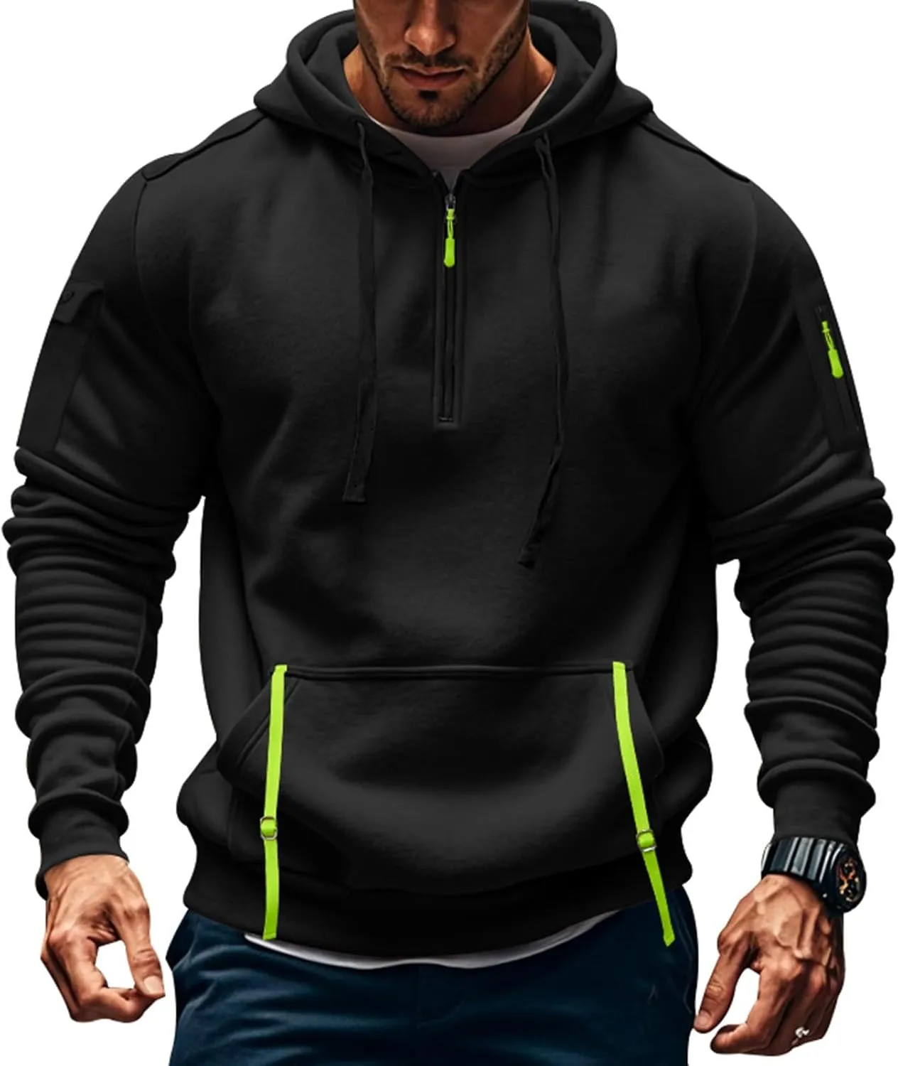 Men's Sweatshirts Long Sleeve Lightweight Drawstring Pullover Soft Comfy Outdoor Hoodies