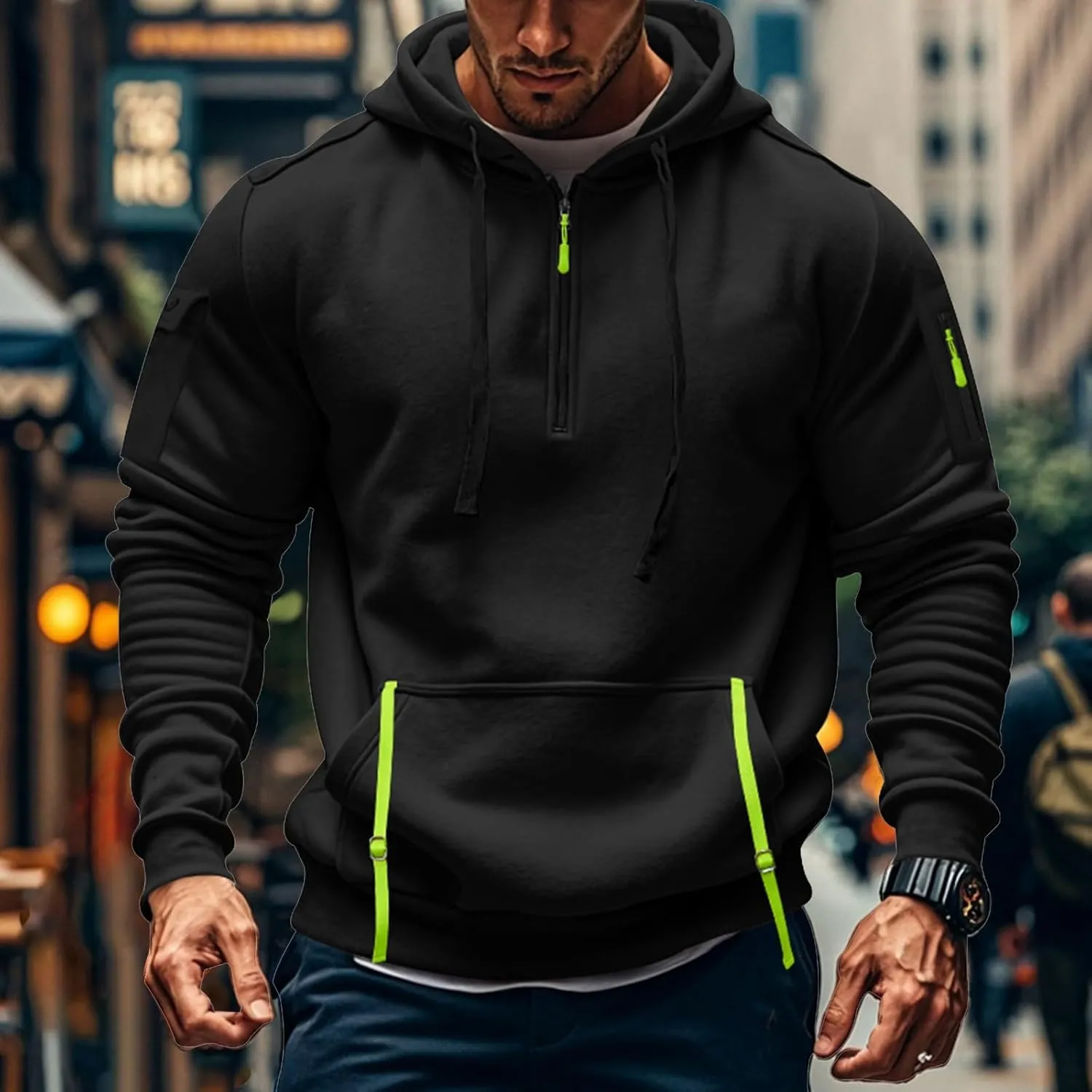 Men's Sweatshirts Long Sleeve Lightweight Drawstring Pullover Soft Comfy Outdoor Hoodies