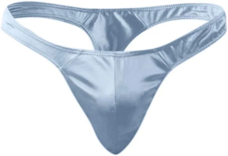 Men'S Thong Underwear Polyester Men'S Comfortable Sexy Patent Leather Briefs T-Back G-String Solid Color Men Lingerie