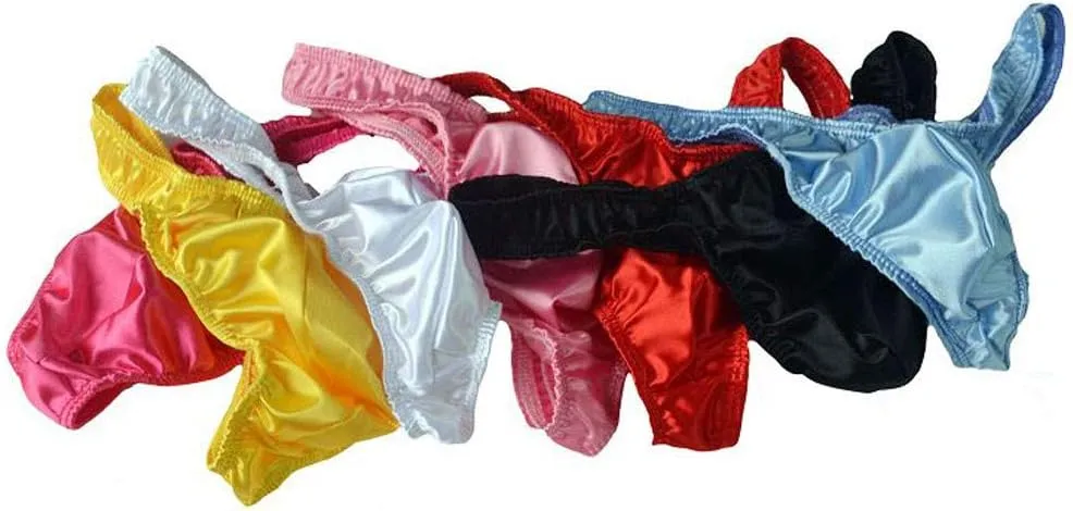 Men'S Thong Underwear Polyester Men'S Comfortable Sexy Patent Leather Briefs T-Back G-String Solid Color Men Lingerie