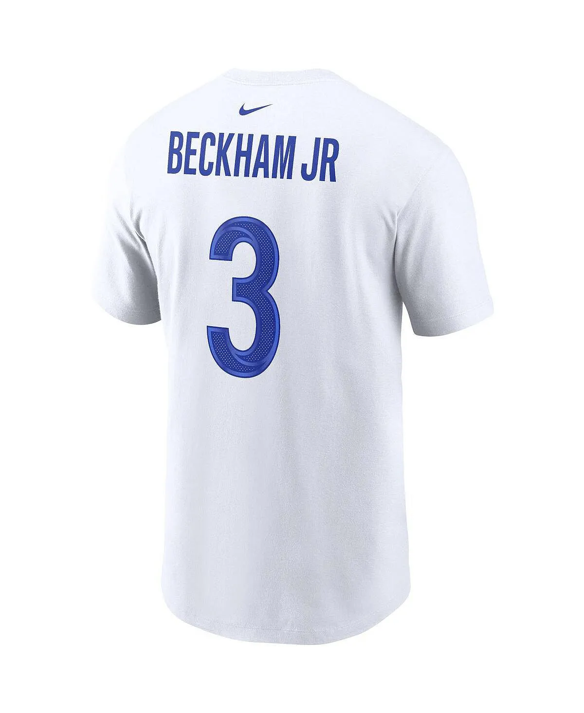 Men's white t-shirt odell beckham jr. los angeles rams super bowl lvi name number Nike, white