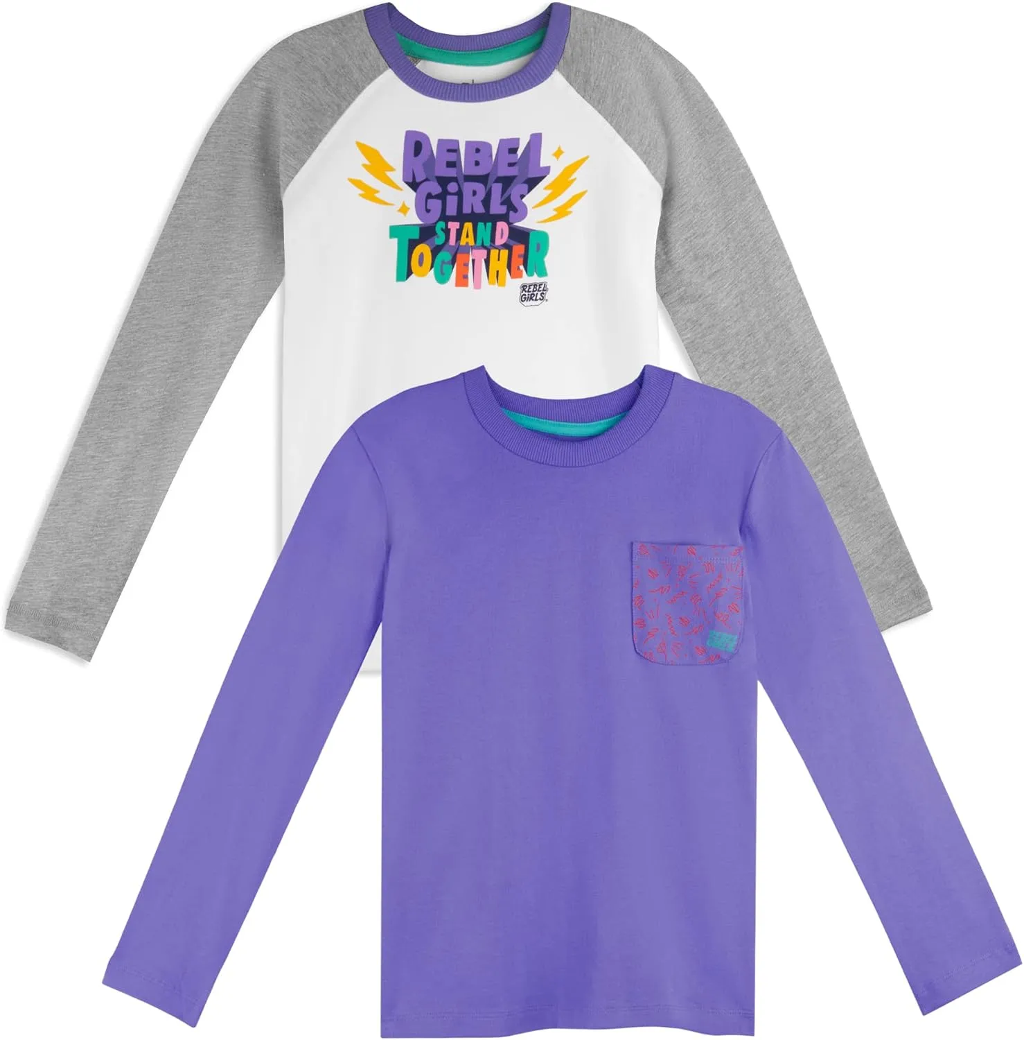 Mightly Boys and Girls' Long Sleeve Raglan Shirt | Organic Cotton, Colorful Casual Stylish Clothes, Soft&Fresh Crew Neck Tee