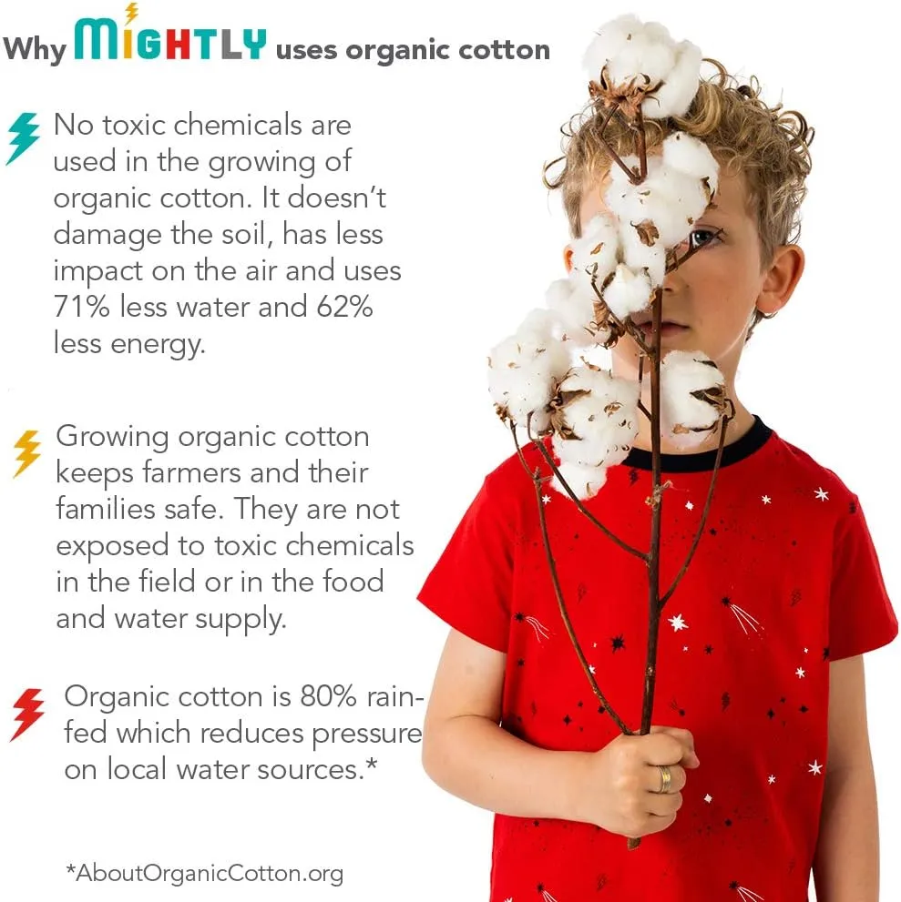 Mightly Boys and Girls' Long Sleeve Raglan Shirt | Organic Cotton, Colorful Casual Stylish Clothes, Soft&Fresh Crew Neck Tee