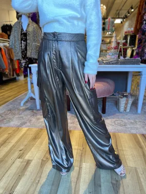 Mirrah Gold Metallic Cargo Pant