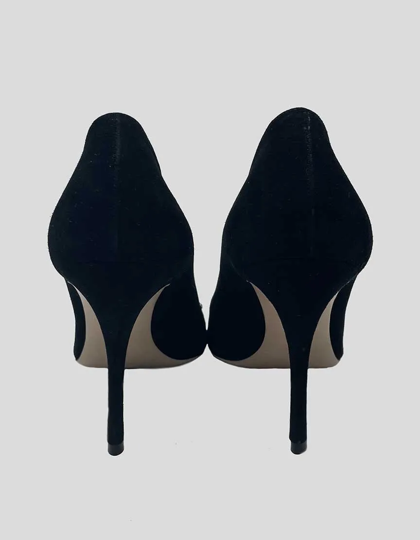 Miu Miu Satin Jeweled Evening Pumps With Pointed Toe Size 38.5 It 8.5 US