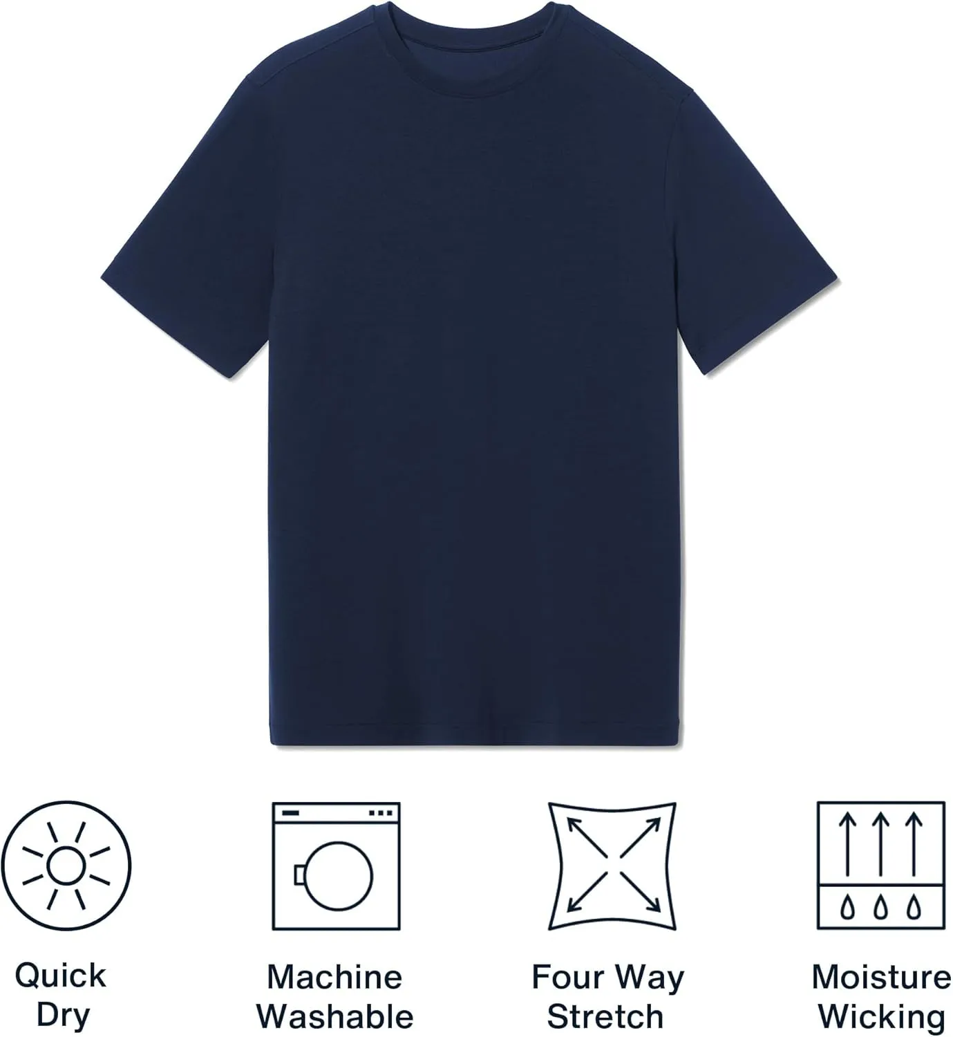 Mizzen Main Men's Performance Short-Sleeve T-Shirt with 4-Way Stretch - Quick Dry, Wrinkle-Resistant & Lightweight - Trim Fit