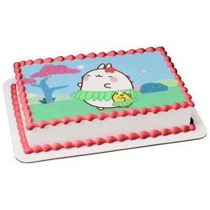Molang and Piu Piu Wearing Skirts Edible Cake Topper Image ABPID55370