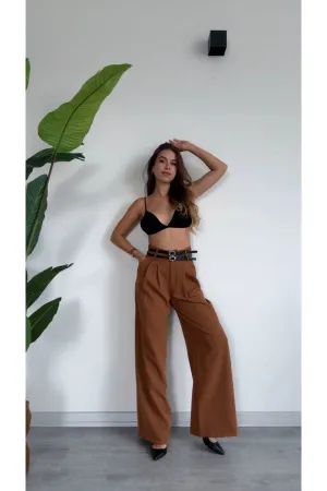 MXM Women Stylish and Comfortable High-Waisted Red Palazzo Pants - Châteauroux