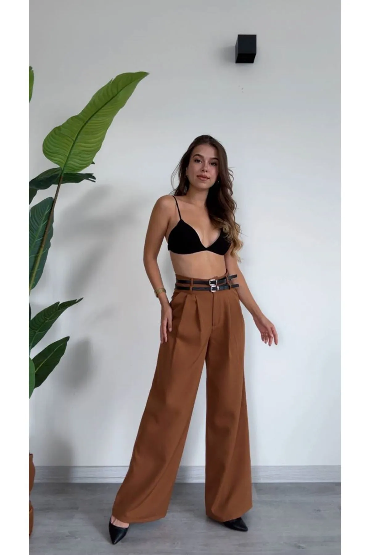 MXM Women Stylish and Comfortable High-Waisted Red Palazzo Pants - Châteauroux