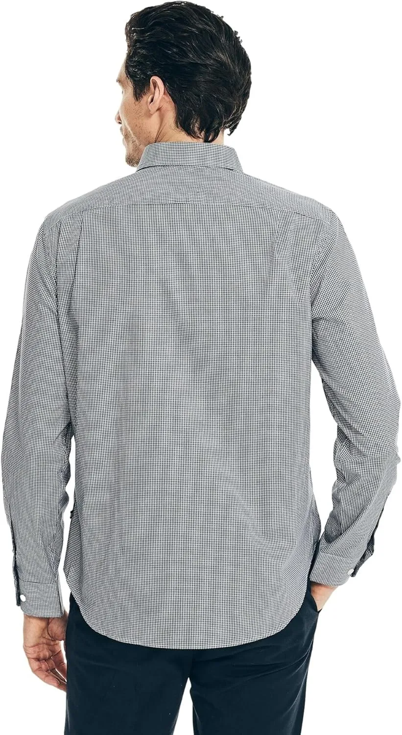 Nautica Men's Wrinkle Resistant Long Sleeve Button Front Shirt