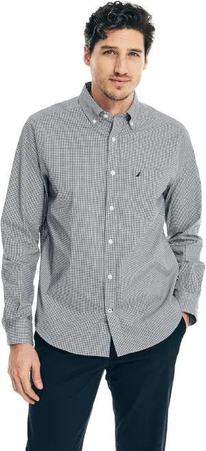 Nautica Men's Wrinkle Resistant Long Sleeve Button Front Shirt