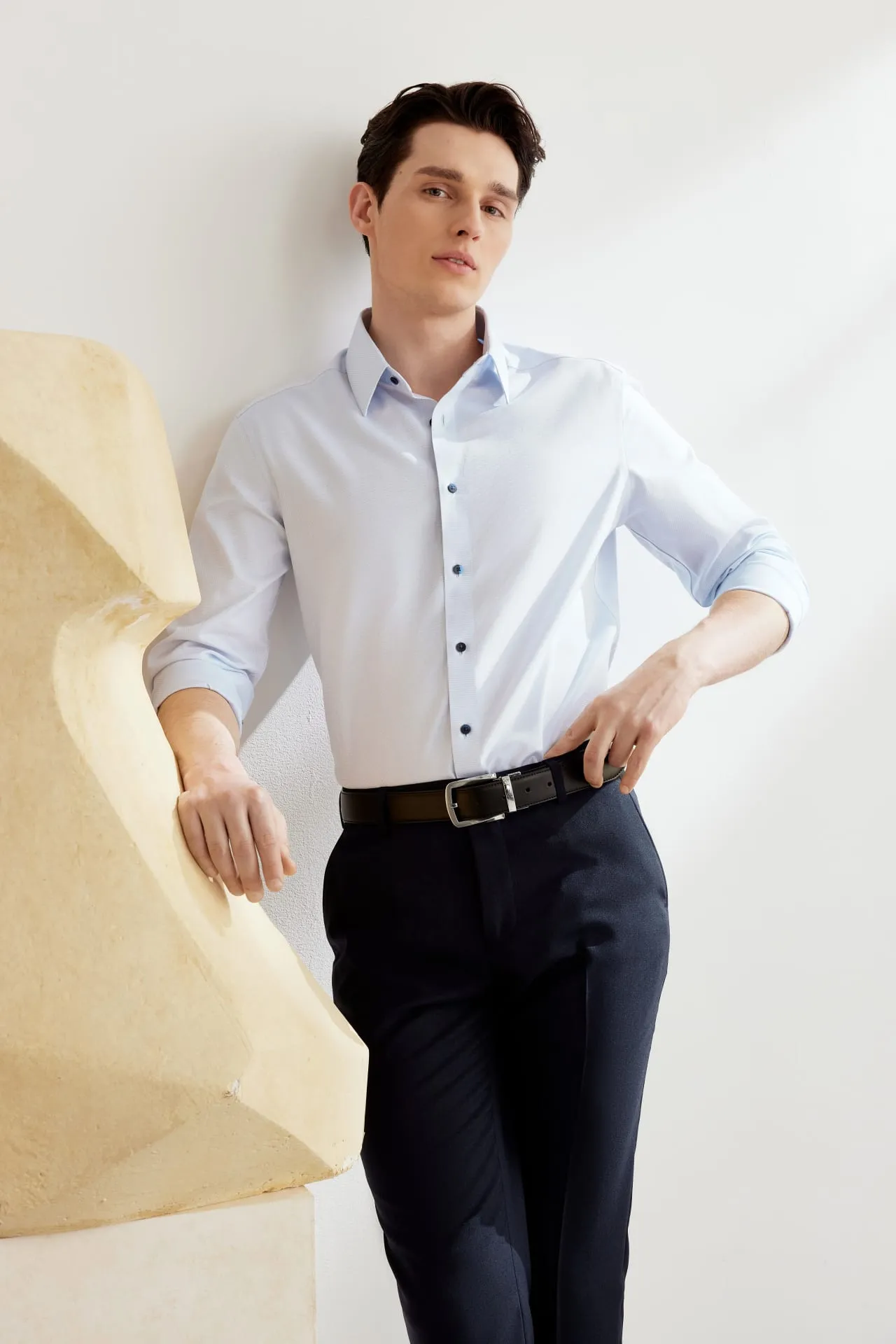 Non-Iron Cotton Stretch Smart Fit 2 Tone Shirt