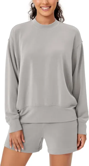 ODODOS Modal Soft Long Sleeve Oversized Sweatshirts for Women Crew Neck Pullover Tops