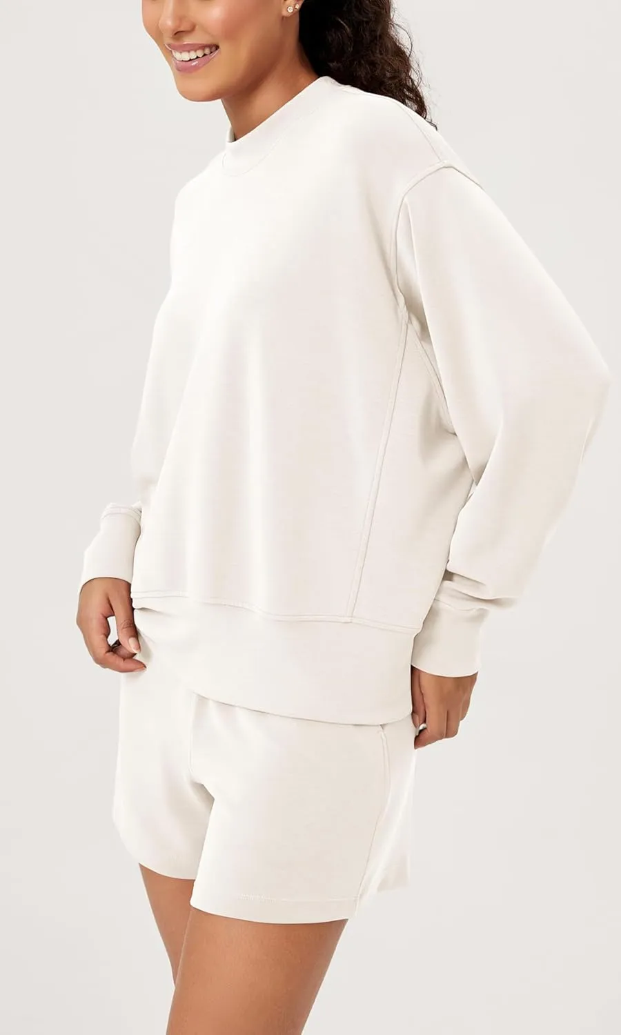 ODODOS Modal Soft Long Sleeve Oversized Sweatshirts for Women Crew Neck Pullover Tops