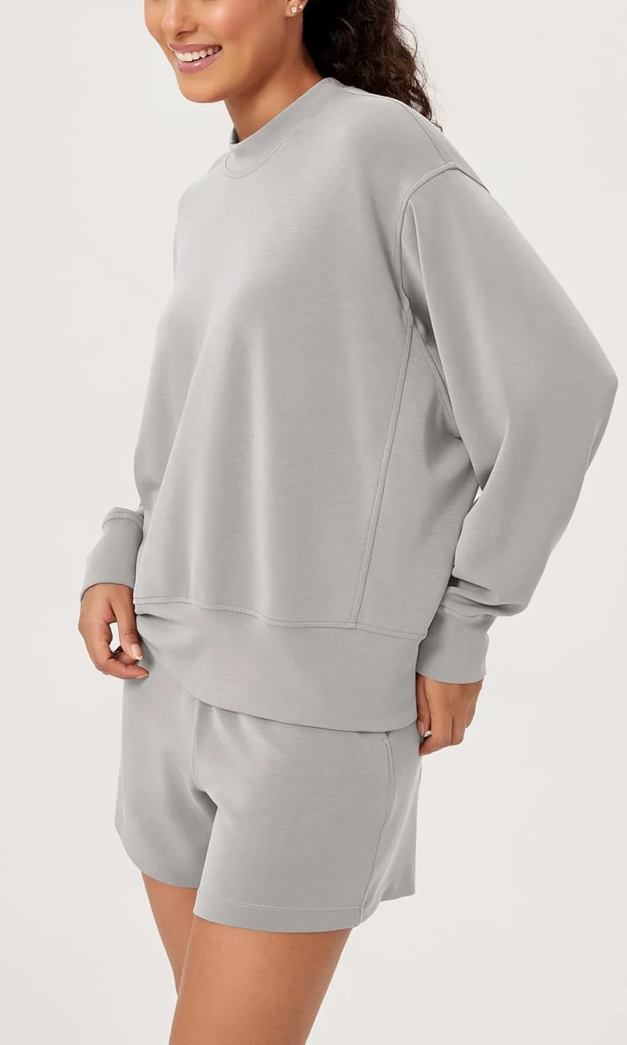 ODODOS Modal Soft Long Sleeve Oversized Sweatshirts for Women Crew Neck Pullover Tops