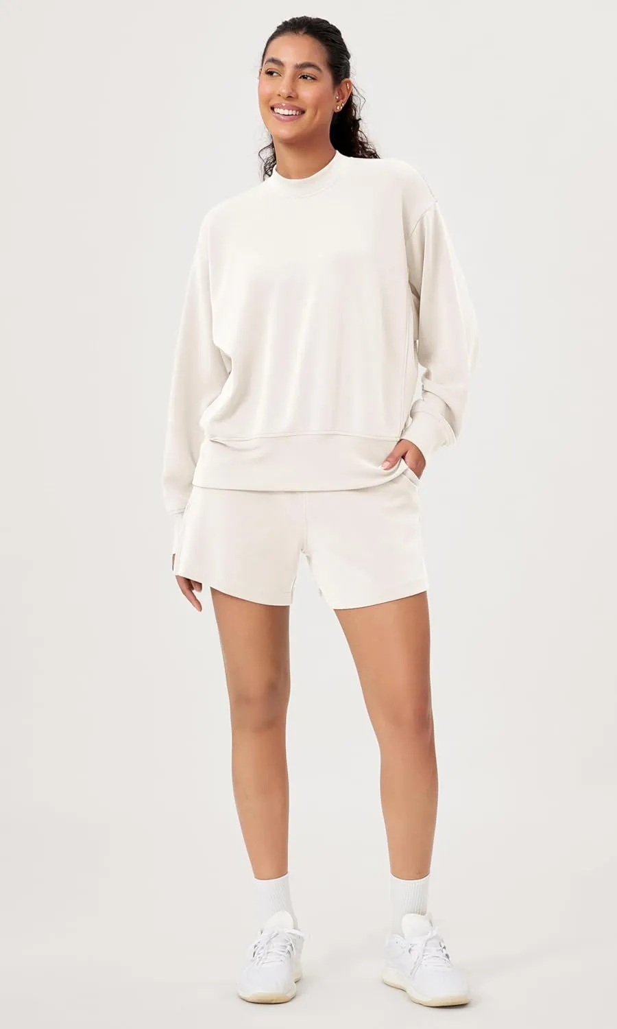 ODODOS Modal Soft Long Sleeve Oversized Sweatshirts for Women Crew Neck Pullover Tops
