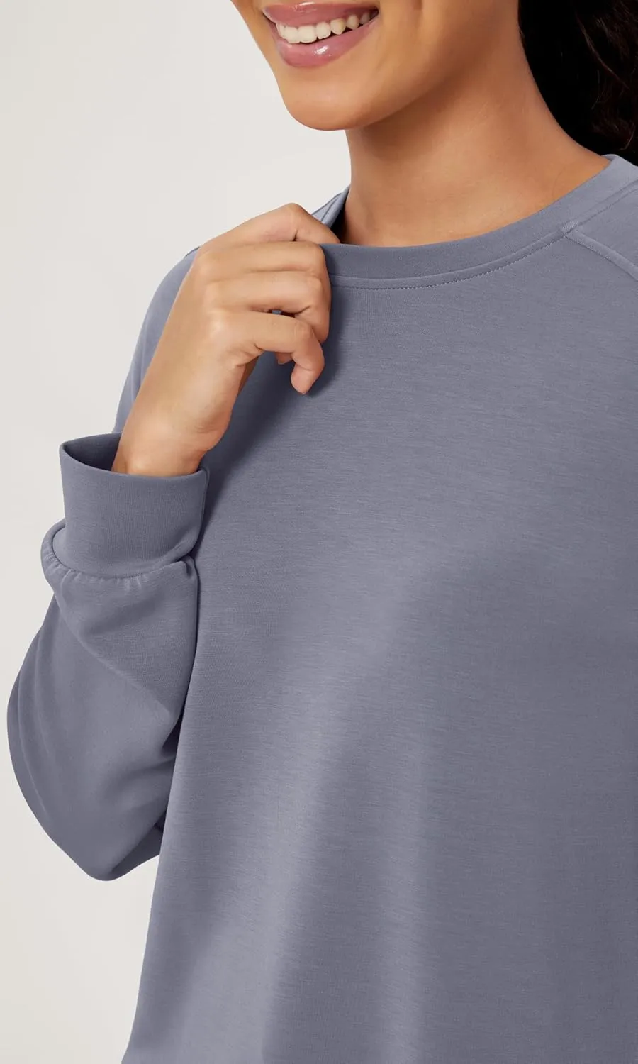 ODODOS Modal Soft Raglan Long Sleeves Sweatshirts for Women Oversized Crew Neck Pullover Tops